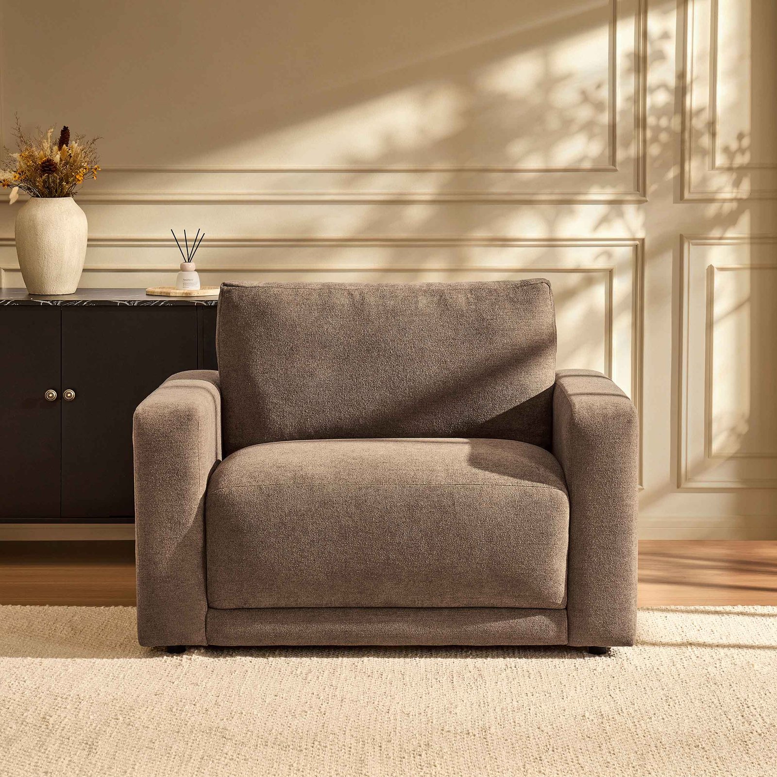 Chicago Loveseat - Chenille Mushroom