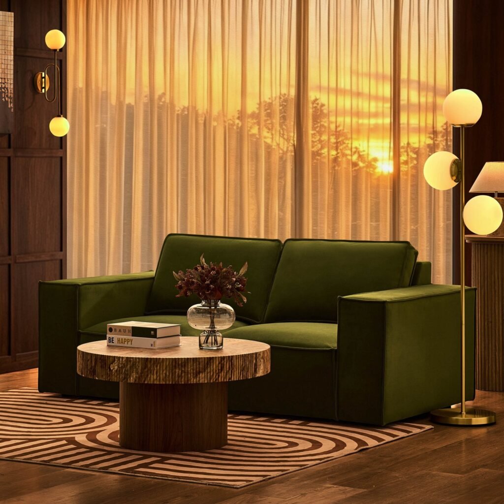 Aleyna Coffee Table - Medium Wood/ Marble Effect - Green Lane