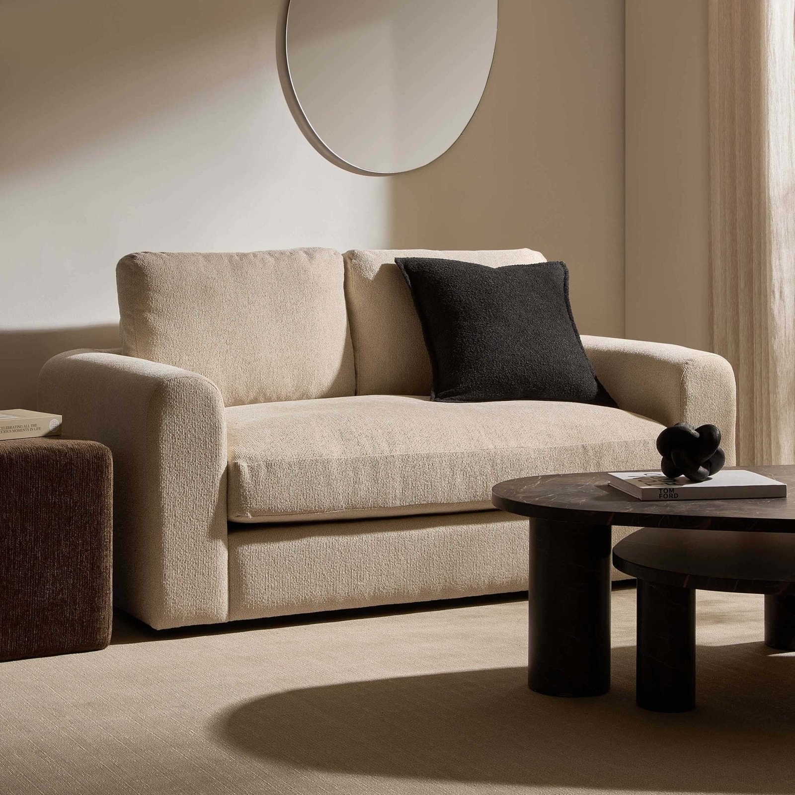 Antalya 2 Seater Sofa - Sand Boucle