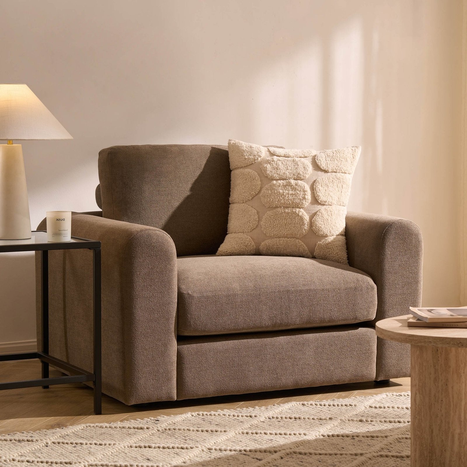 Antalya Loveseat - Chenille Mushroom