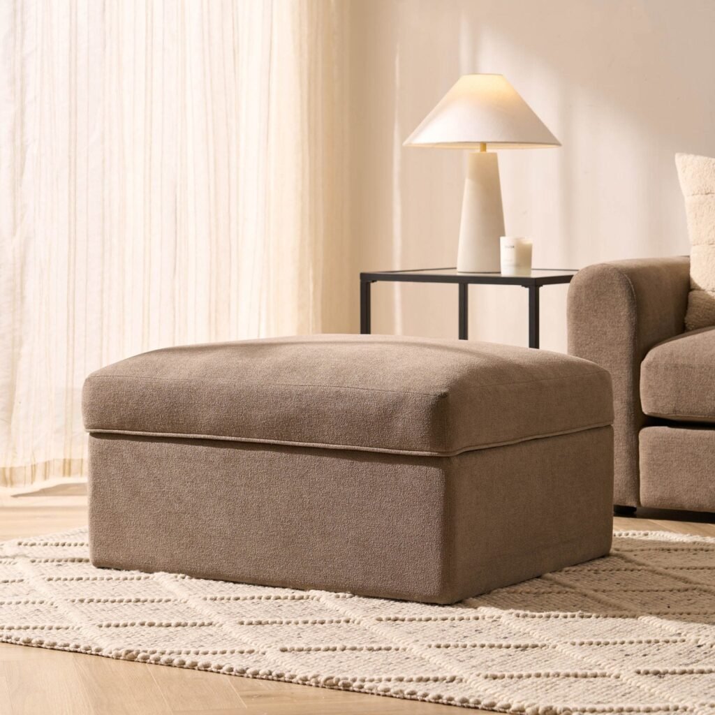 Antalya Storage Ottoman Pouffe - Chenille Mushroom