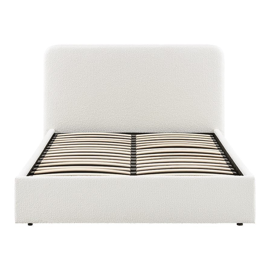 Ascot Bouclé Ottoman Storage Bed - Off White - Green Lane