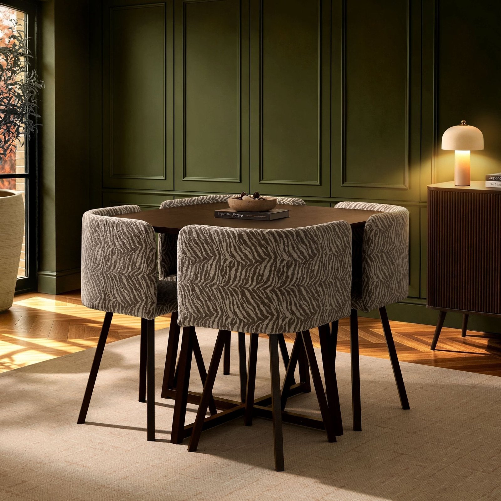 Ava Dining Chair Set - Animal Stripe - Green Lane