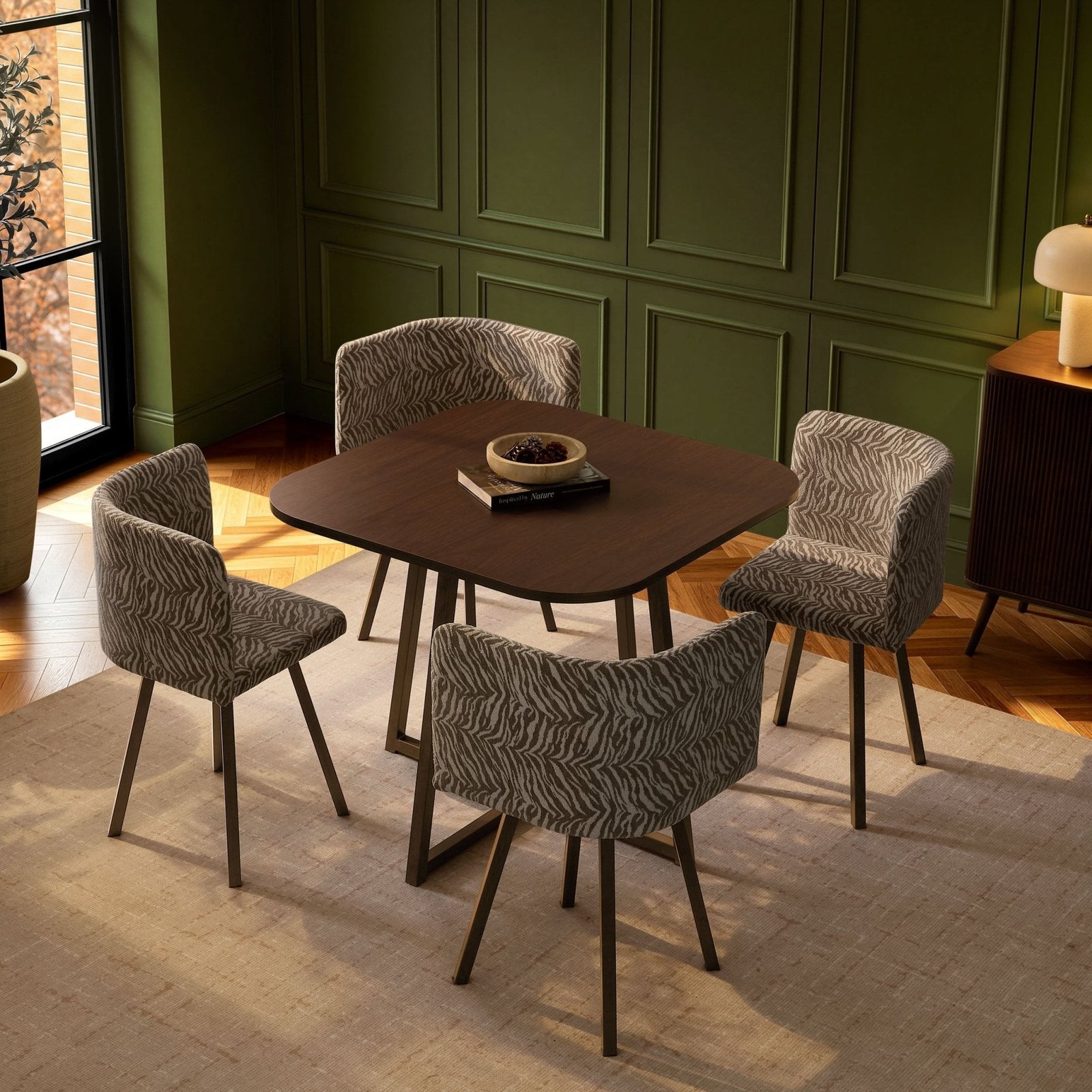 Ava Dining Chair Set - Animal Stripe - Green Lane