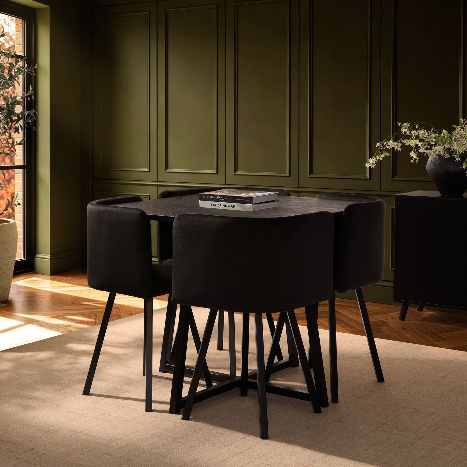 Ava Dining Chair Set - Black - Green Lane