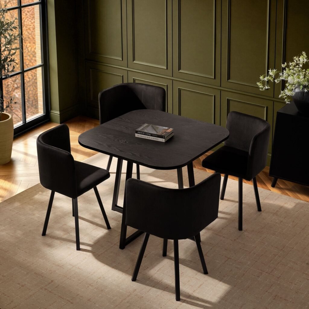 Ava Dining Chair Set - Black - Green Lane