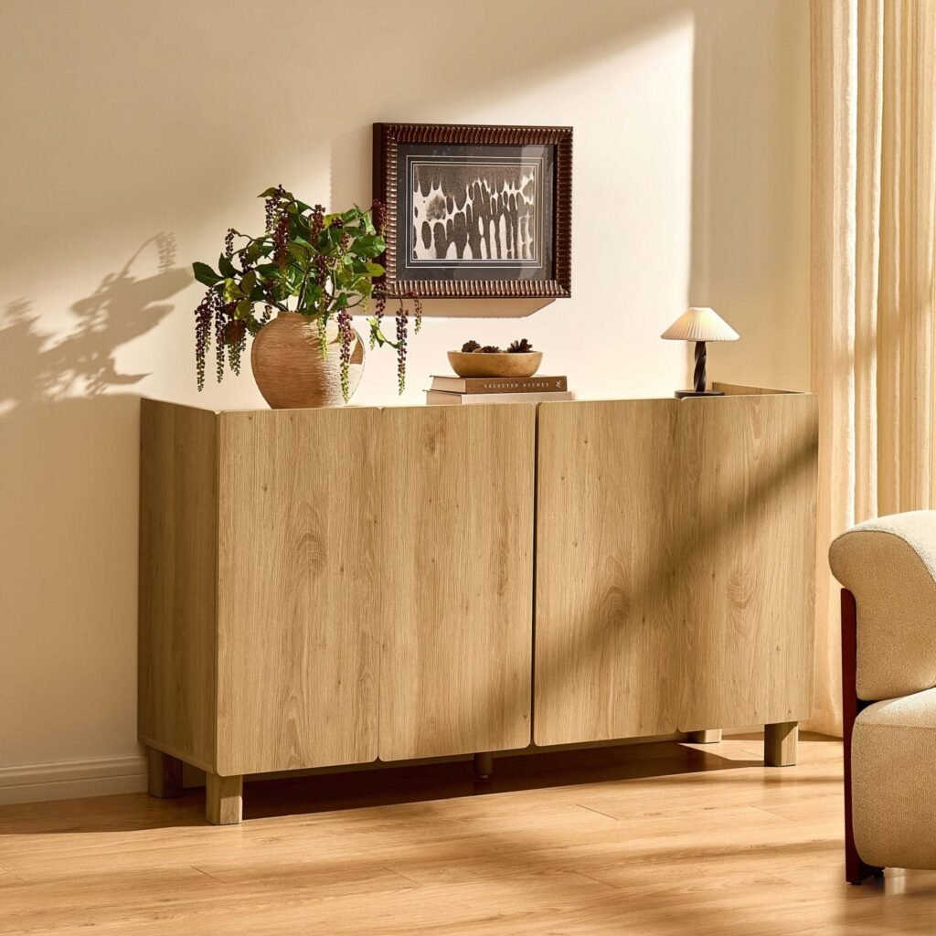 Avalon 4 Door Sideboard - Light Oak Effect - Green Lane