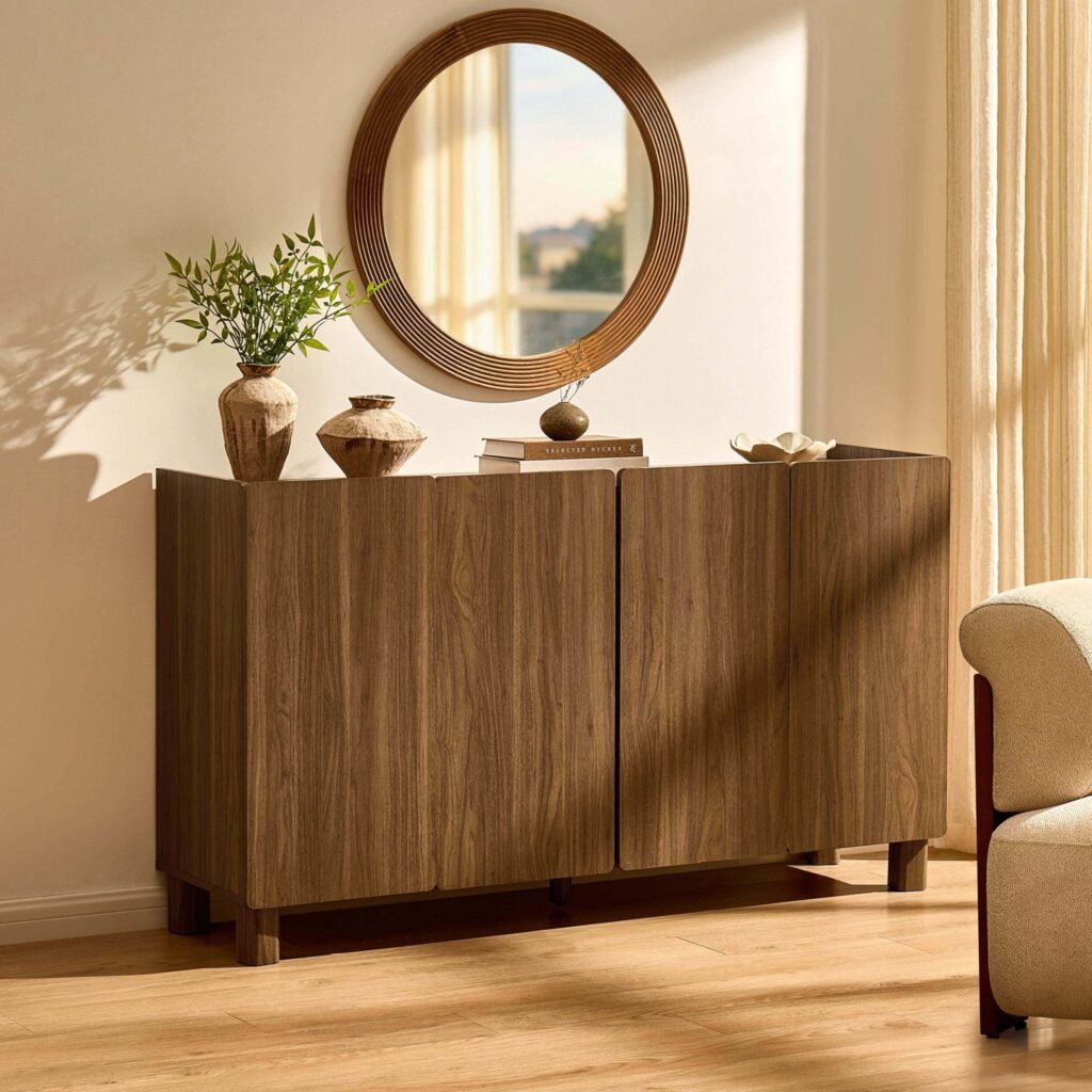 Avalon 4 Door Sideboard - Medium Wood - Green Lane