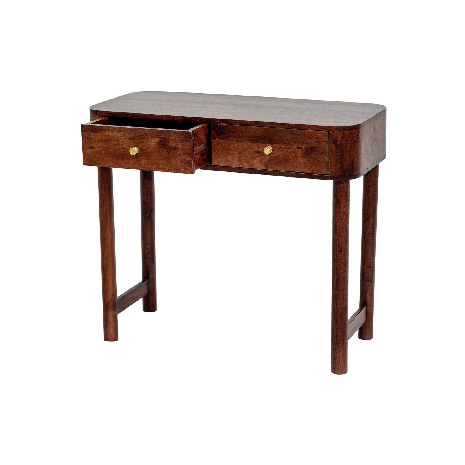 Avery Acacia Wood Dressing Table Console - Walnut - Green Lane