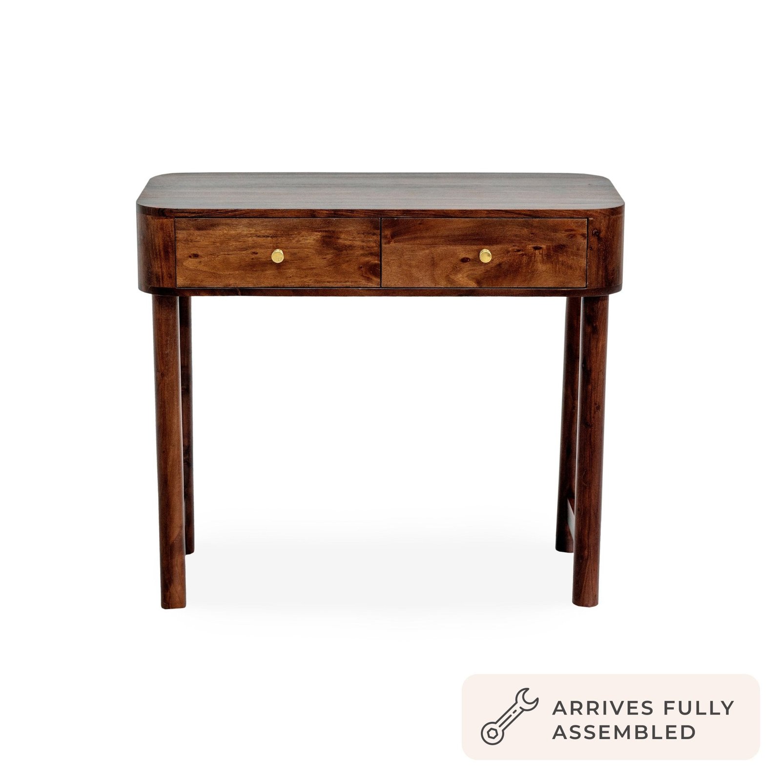 Avery Acacia Wood Dressing Table Console - Walnut - Green Lane