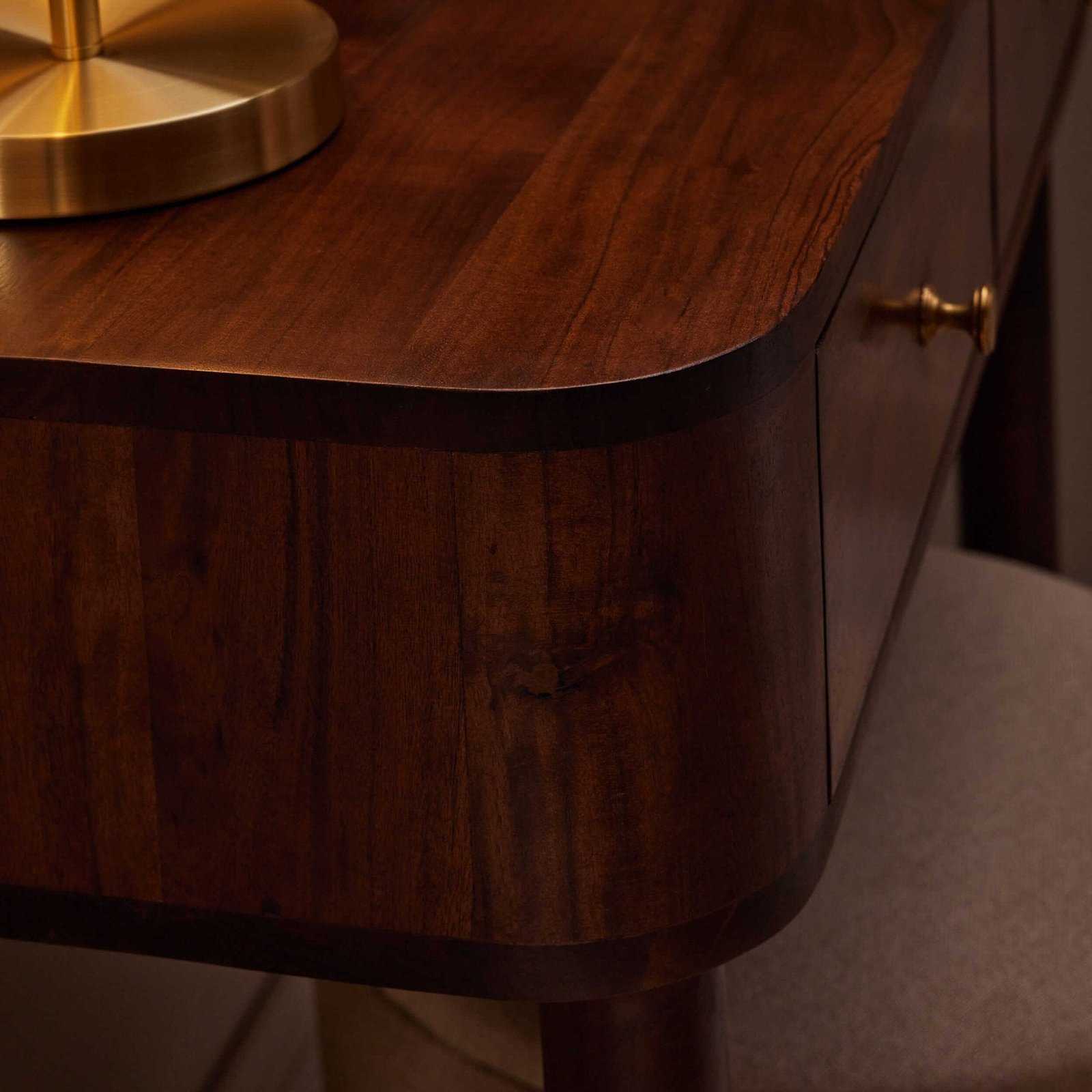 Avery Acacia Wood Dressing Table Console - Walnut - Green Lane