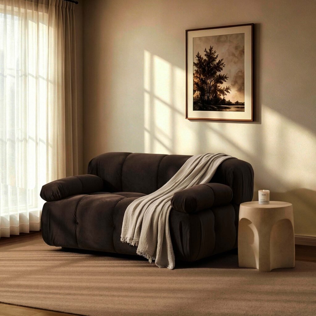 Bondi Compact 2 Seater Sofa - Cappuccino - Green Lane