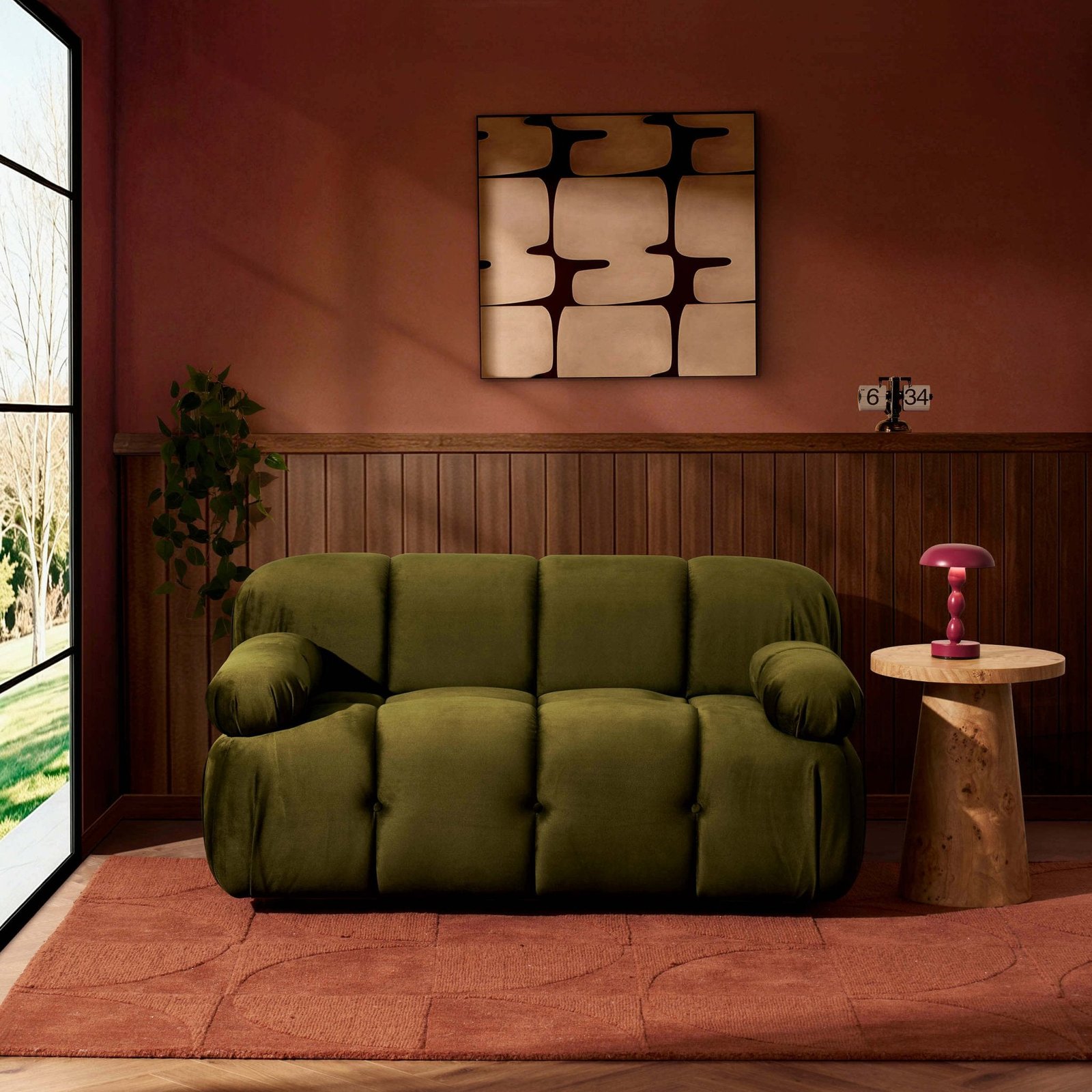 Bondi Compact 2 Seater Sofa - Rich Green - Green Lane