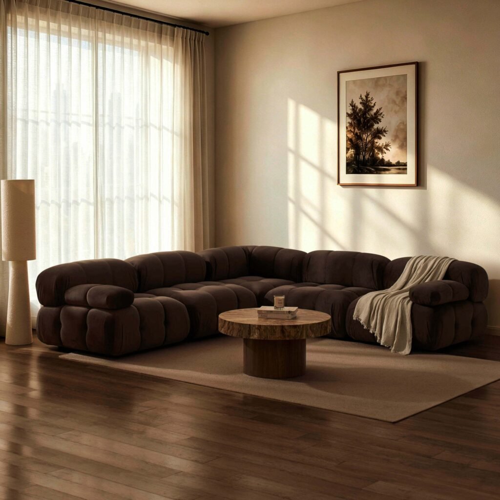 Bondi Large Left Hand Corner Sofa - Cappuccino - Green Lane