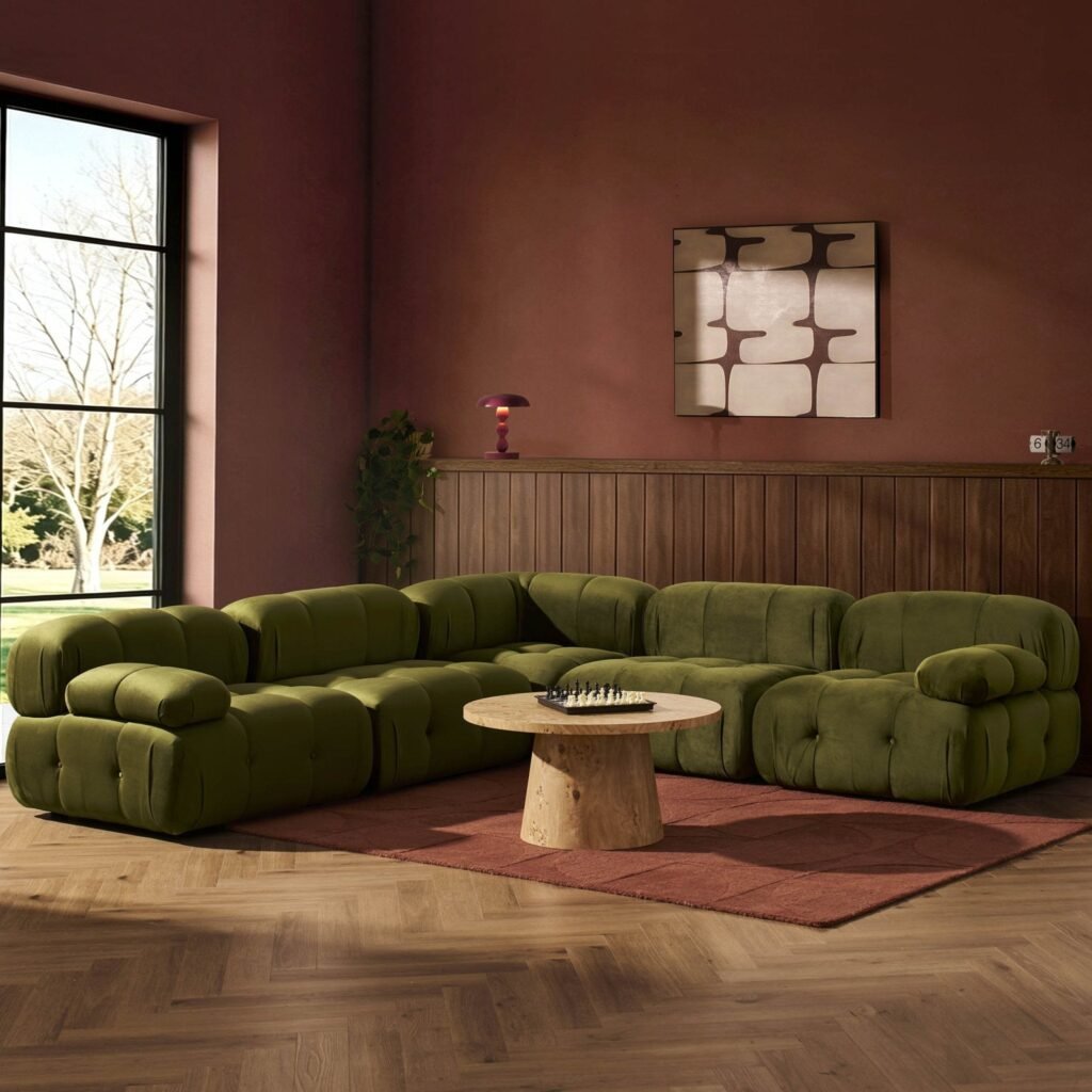 Bondi Large Left Hand Corner Sofa - Rich Green - Green Lane