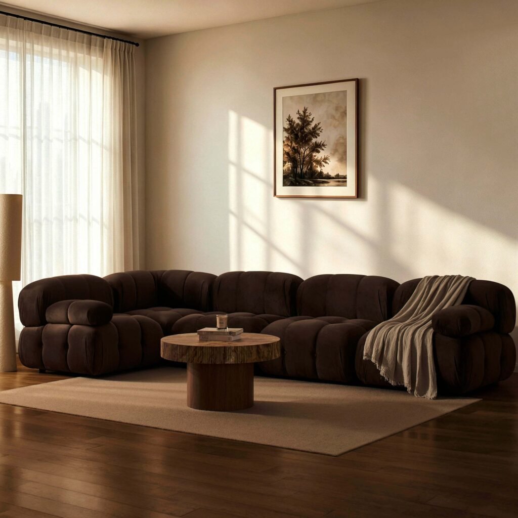 Bondi Large Left Hand L Shape Sofa - Cappuccino - Green Lane