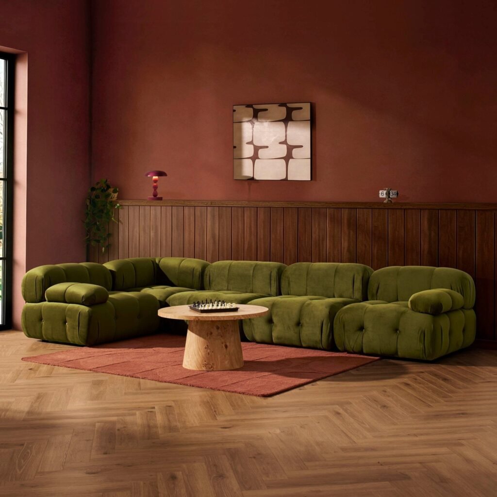 Bondi Large Left Hand L Shape Sofa - Rich Green - Green Lane