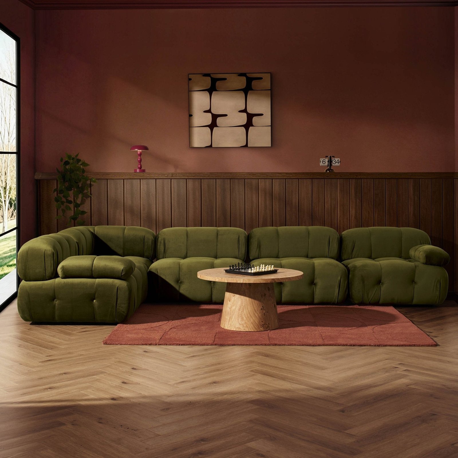 Bondi Large Left Hand L Shape Sofa - Rich Green - Green Lane