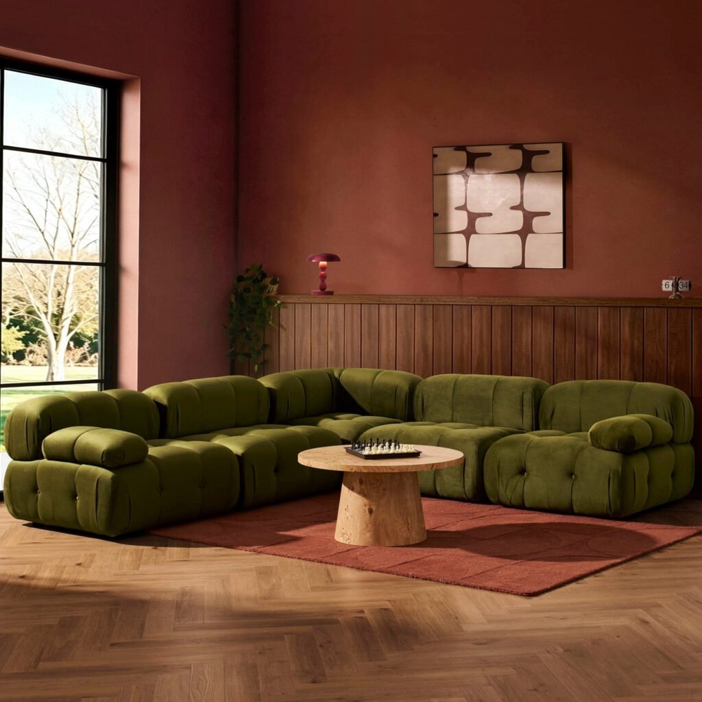 Bondi Large Right Hand Corner Sofa - Rich Green - Green Lane