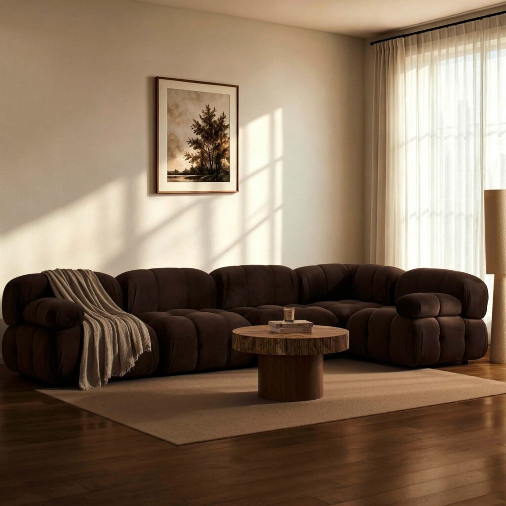 Bondi Large Right Hand L Shape Sofa - Cappuccino - Green Lane