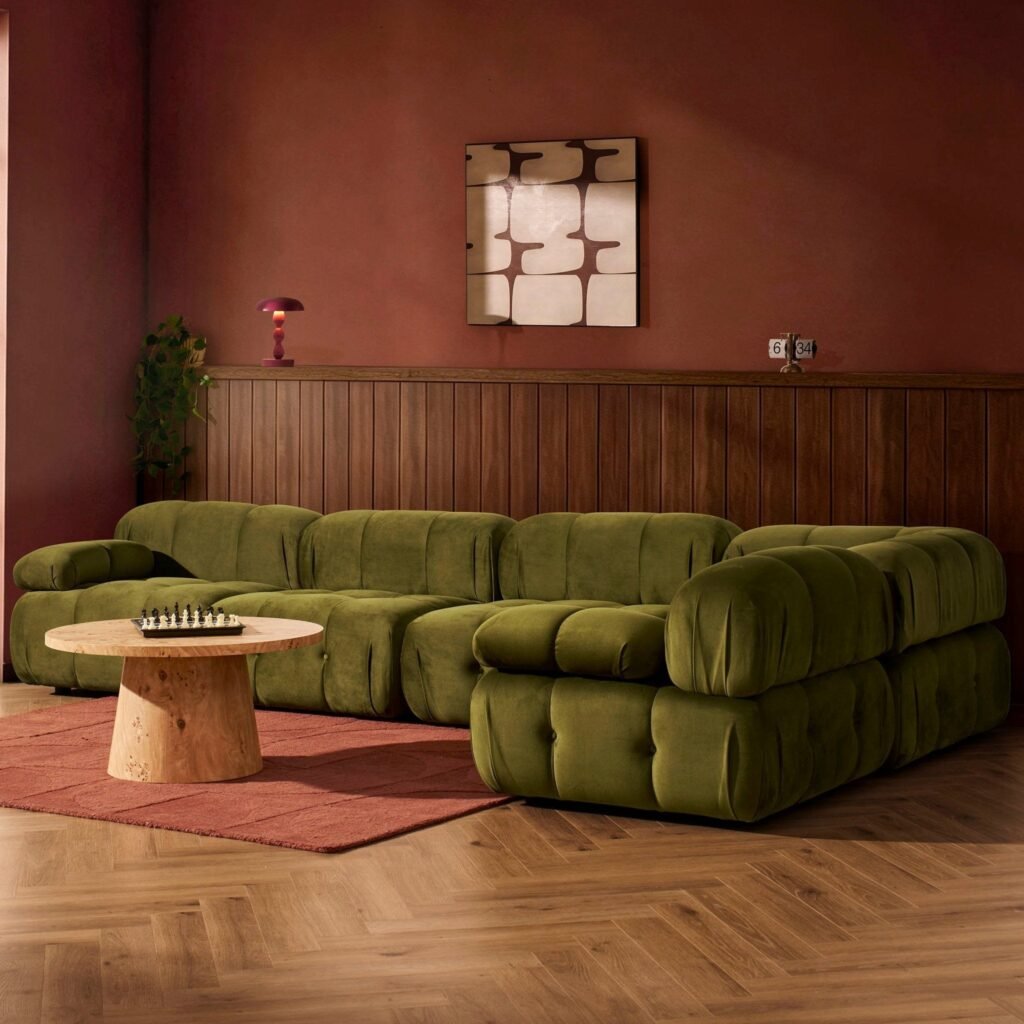 Bondi Large Right Hand L Shape Sofa - Rich Green - Green Lane