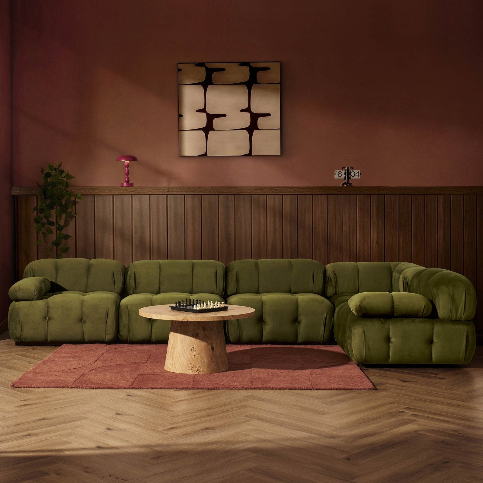 Bondi Large Right Hand L Shape Sofa - Rich Green - Green Lane