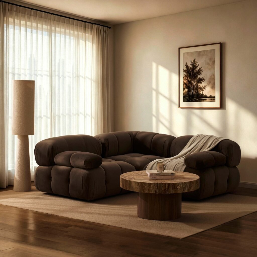 Bondi Small Corner Sofa - Cappuccino - Green Lane