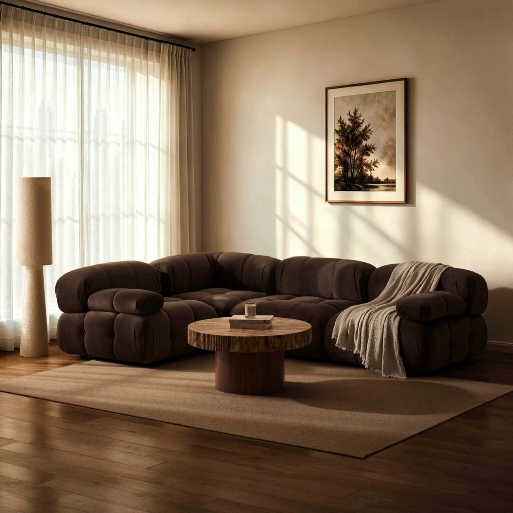 Bondi Small Left Hand L Shape Sofa - Cappuccino - Green Lane