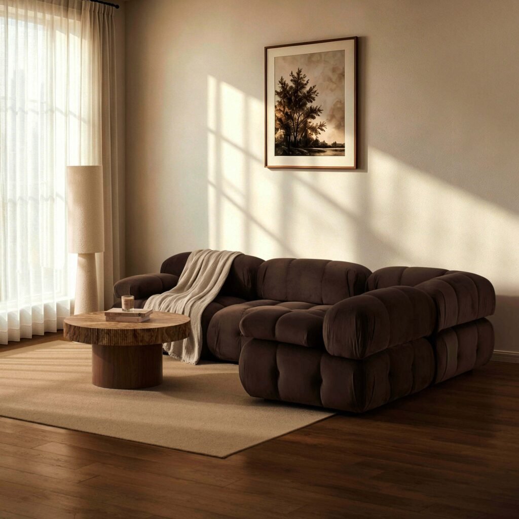 Bondi Small Right Hand L Shape Sofa - Cappuccino - Green Lane