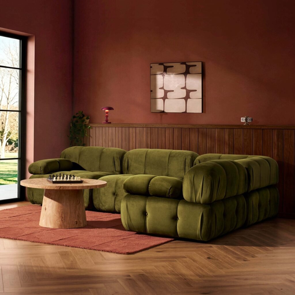 Bondi Small Right Hand L Shape Sofa - Rich Green - Green Lane