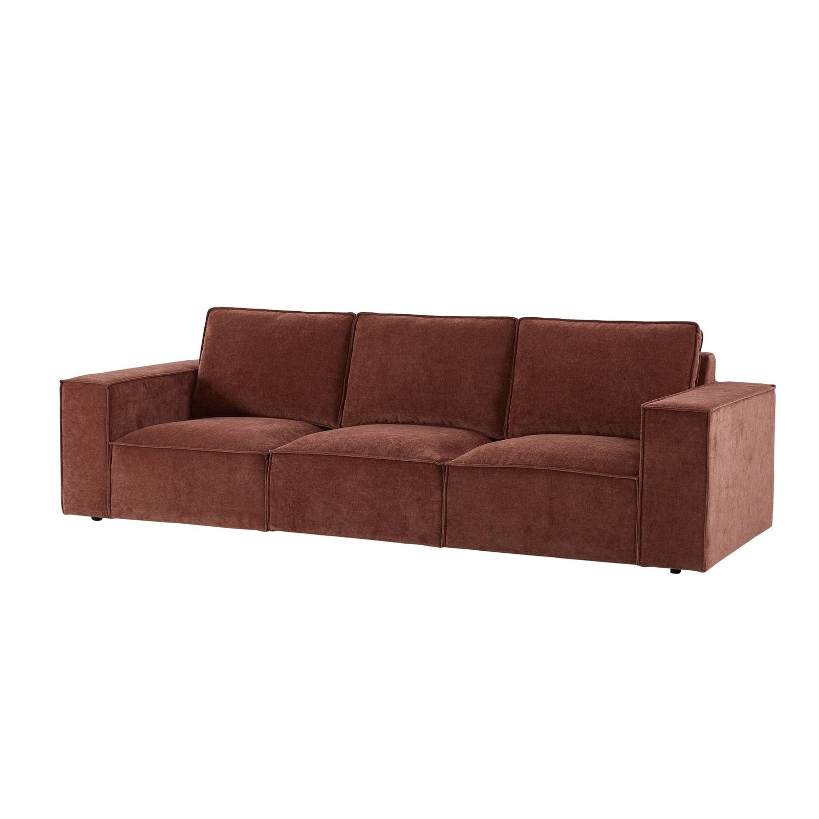 Brooklyn 3 Seater Sofa - Chenille Dark Rust - Green Lane
