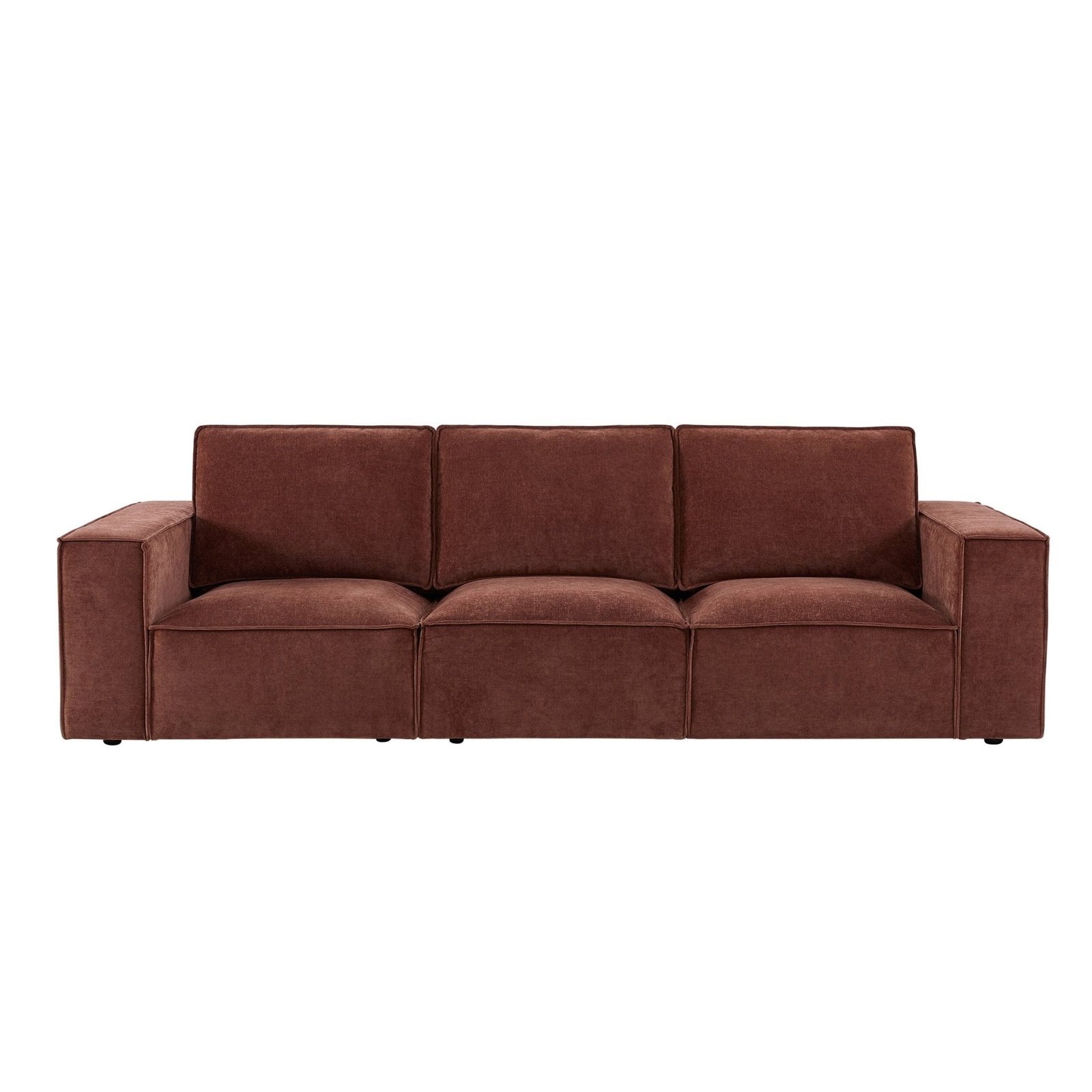 Brooklyn 3 Seater Sofa - Chenille Dark Rust - Green Lane