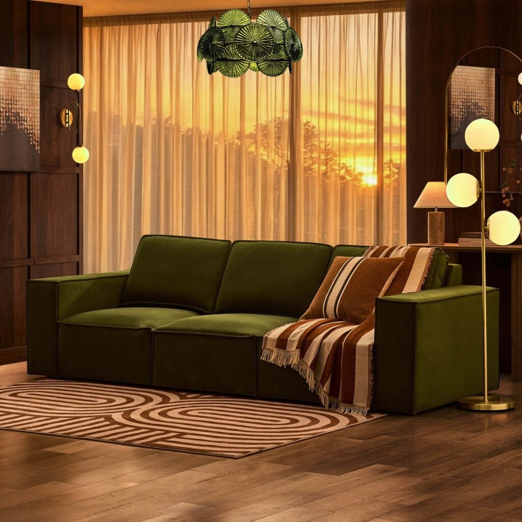 Brooklyn 3 Seater Sofa - Muted Moss - Green Lane