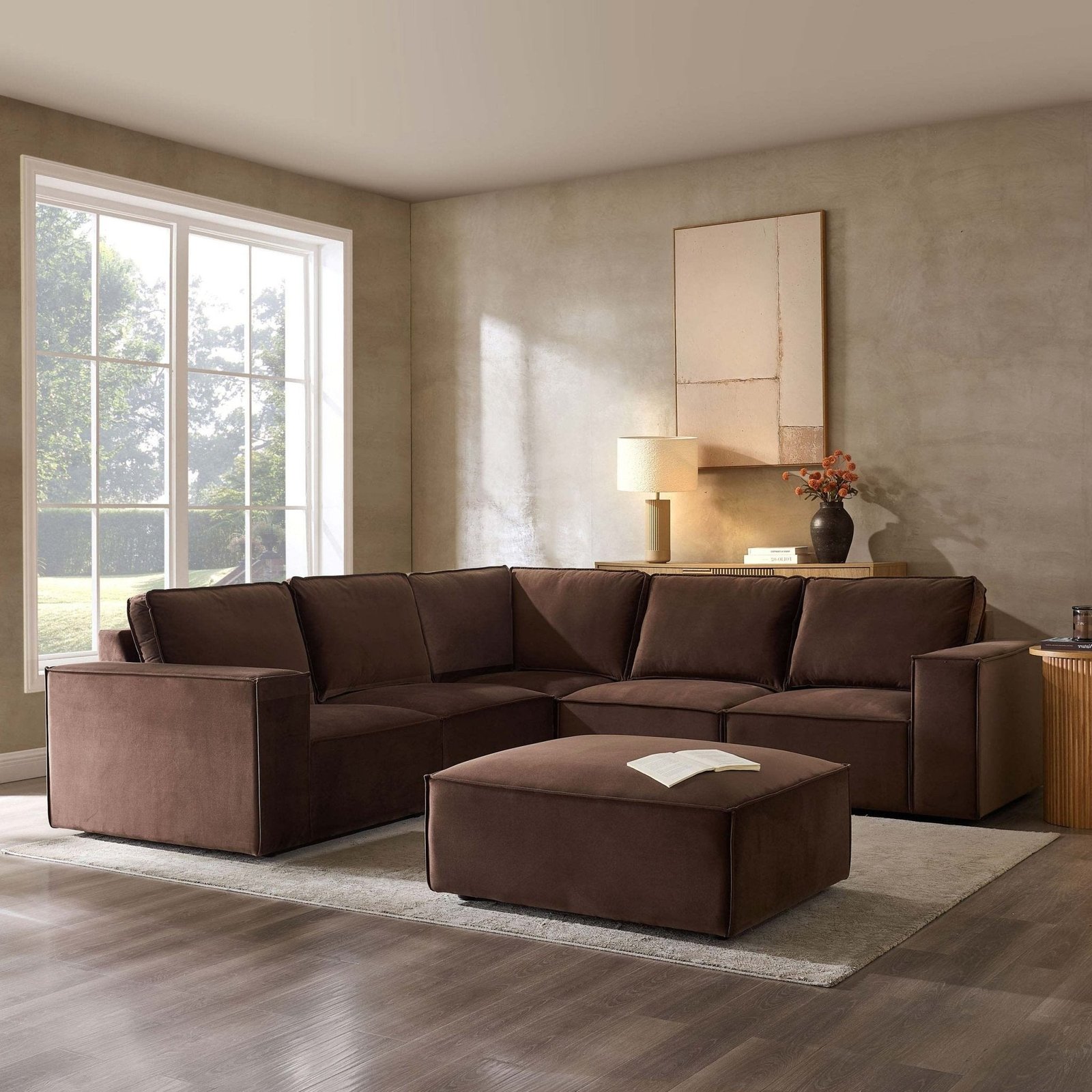 Brooklyn Large Left Hand Corner Sofa - Cappuccino