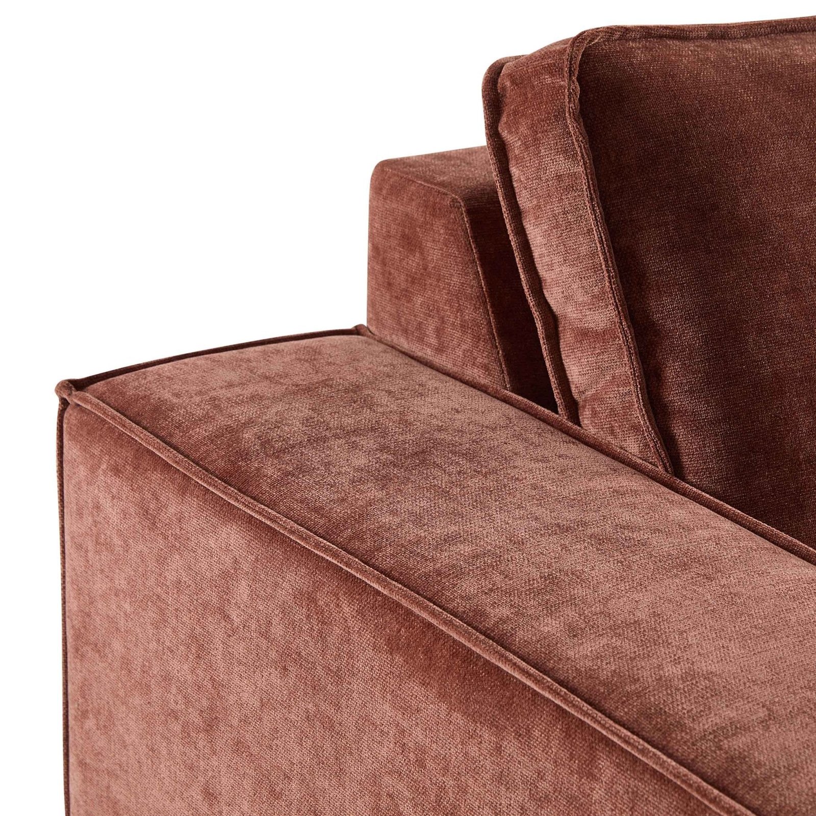 Brooklyn Large Left Hand L-Shape Sofa - Chenille Dark Rust - Green Lane
