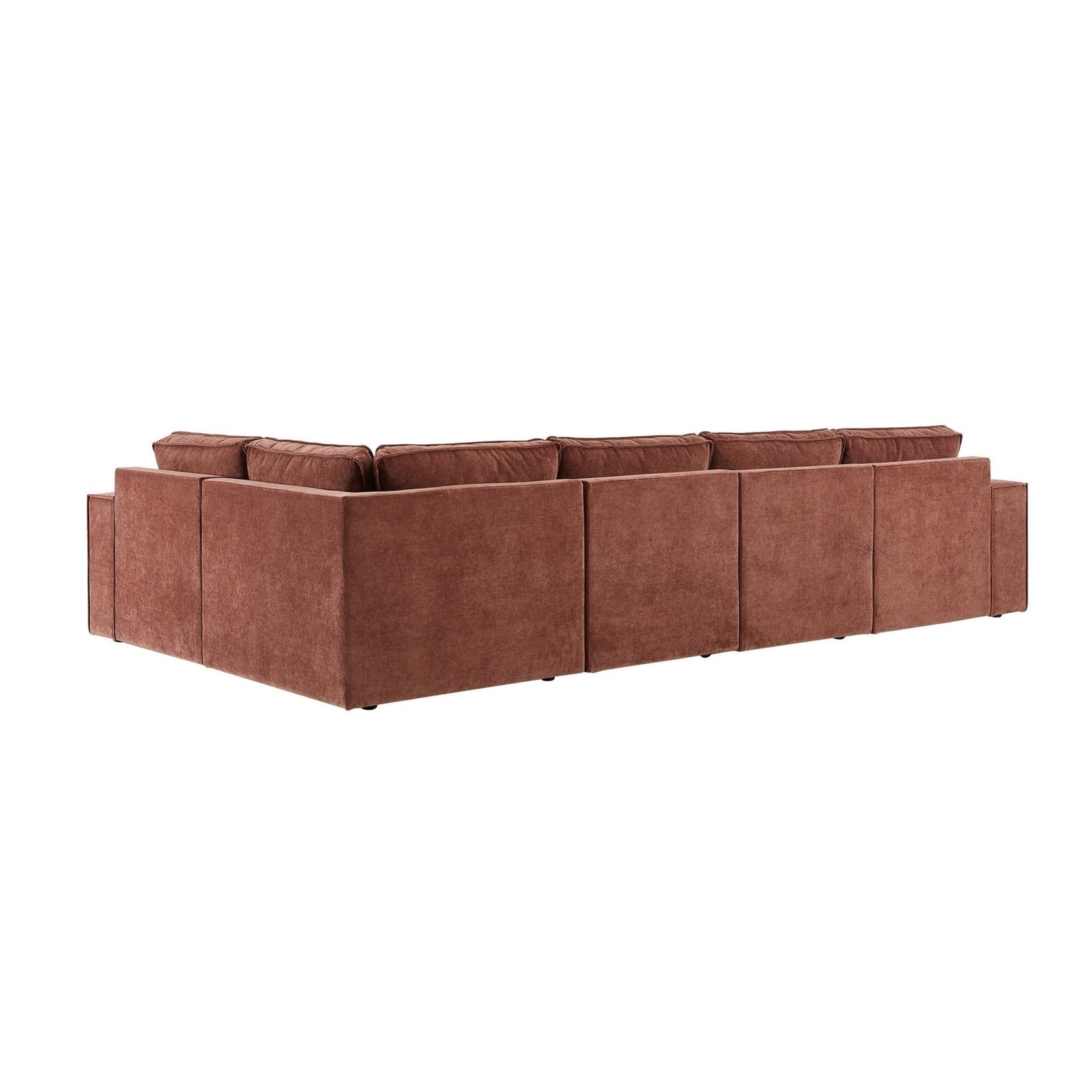 Brooklyn Large Left Hand L-Shape Sofa - Chenille Dark Rust - Green Lane