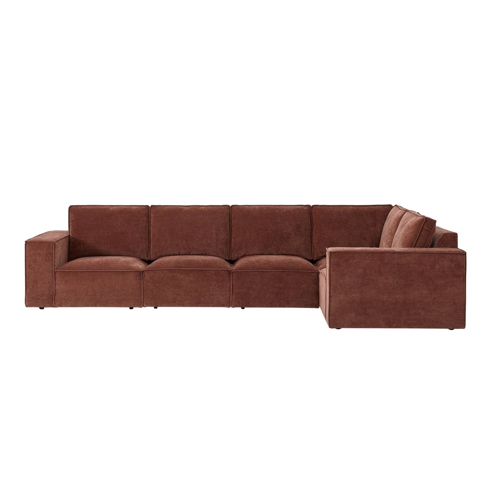 Brooklyn Large Right Hand L-Shape Sofa - Chenille Dark Rust - Green Lane