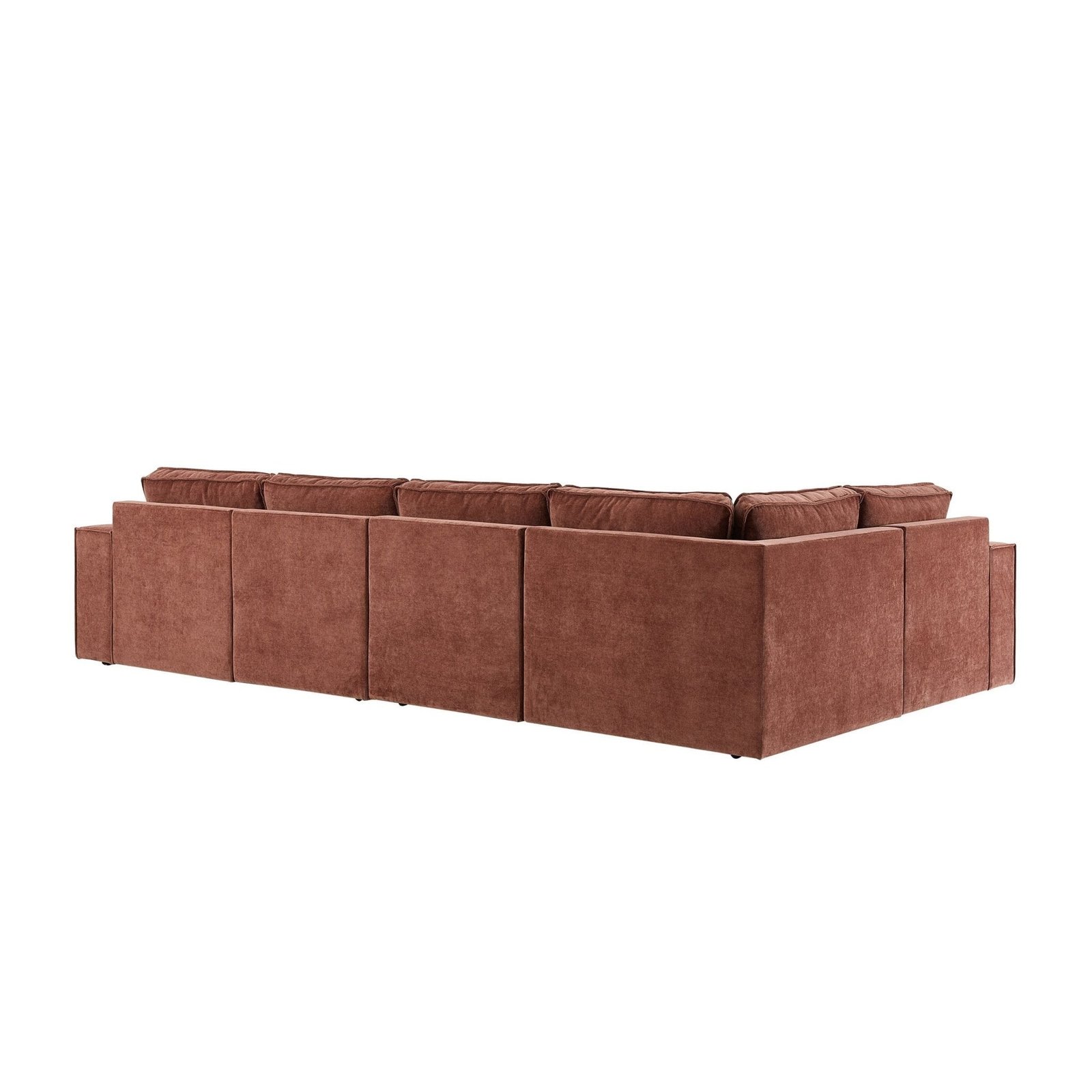 Brooklyn Large Right Hand L-Shape Sofa - Chenille Dark Rust - Green Lane