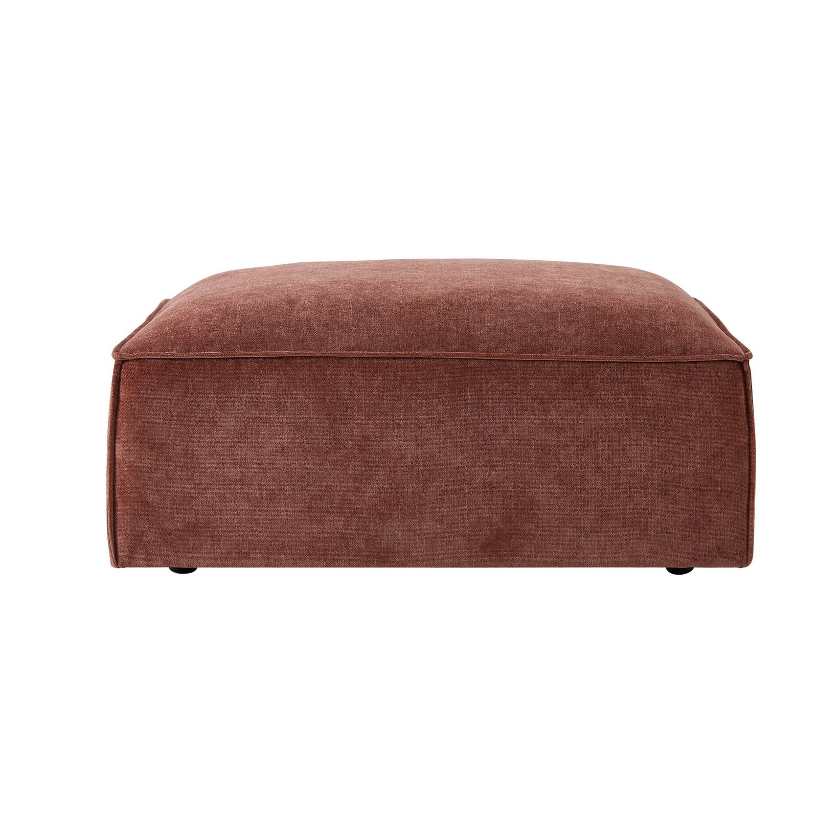 Brooklyn Pouffe - Chenille Dark Rust - Green Lane