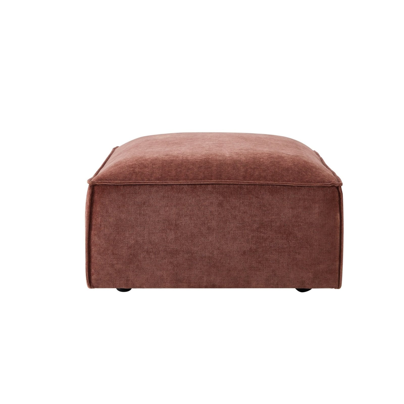Brooklyn Pouffe - Chenille Dark Rust - Green Lane