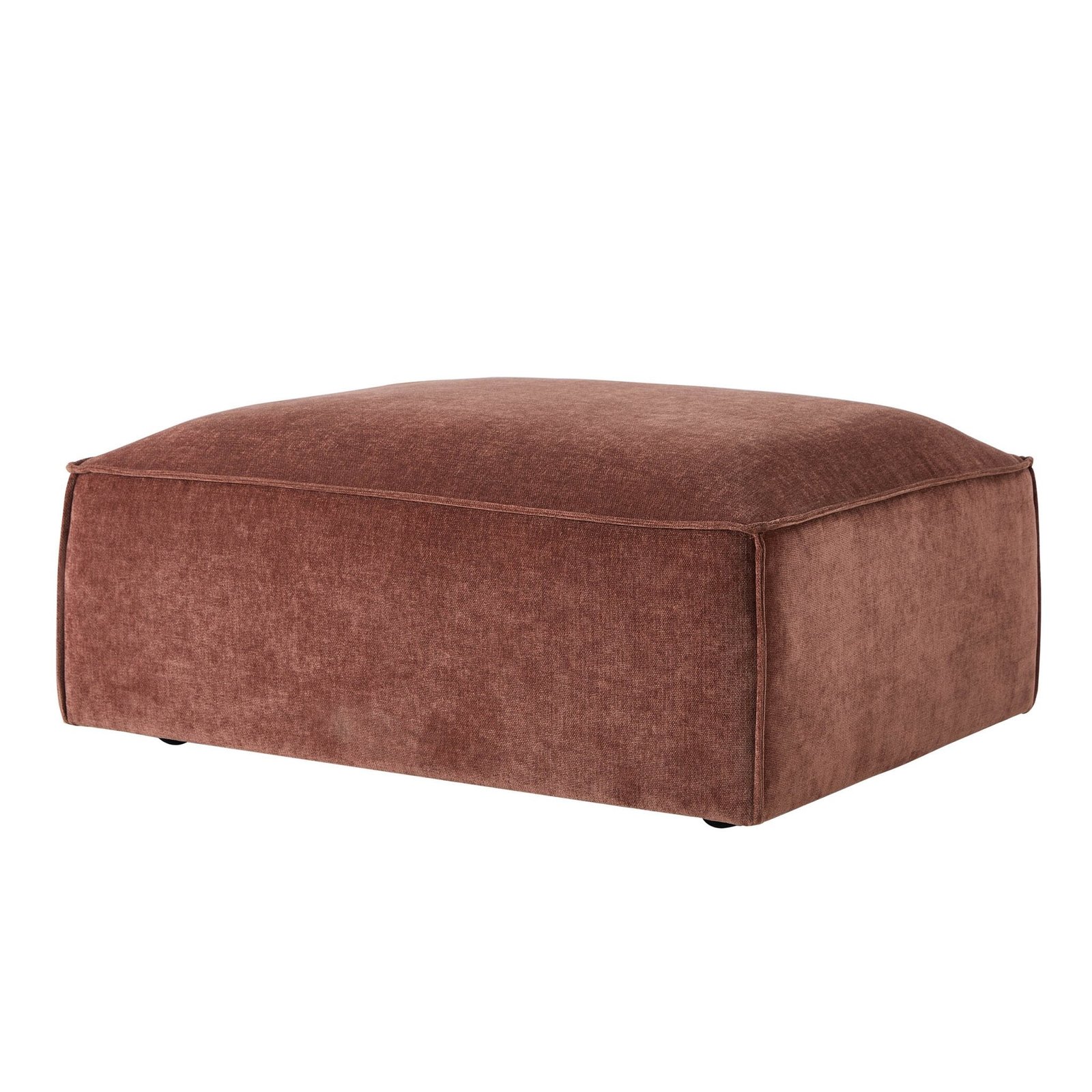Brooklyn Pouffe - Chenille Dark Rust - Green Lane