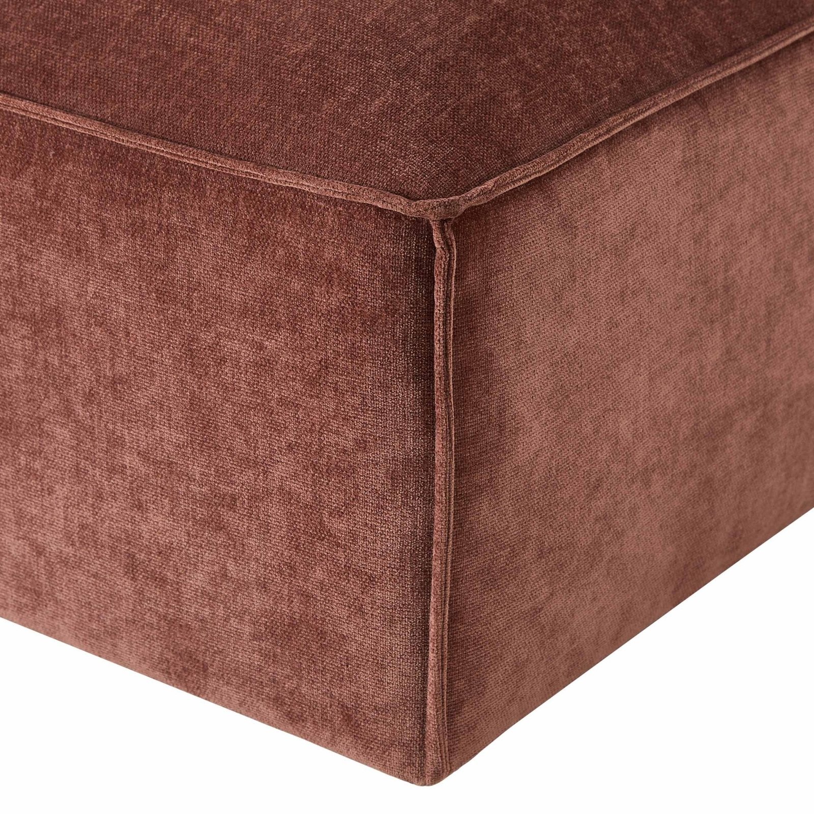 Brooklyn Pouffe - Chenille Dark Rust - Green Lane