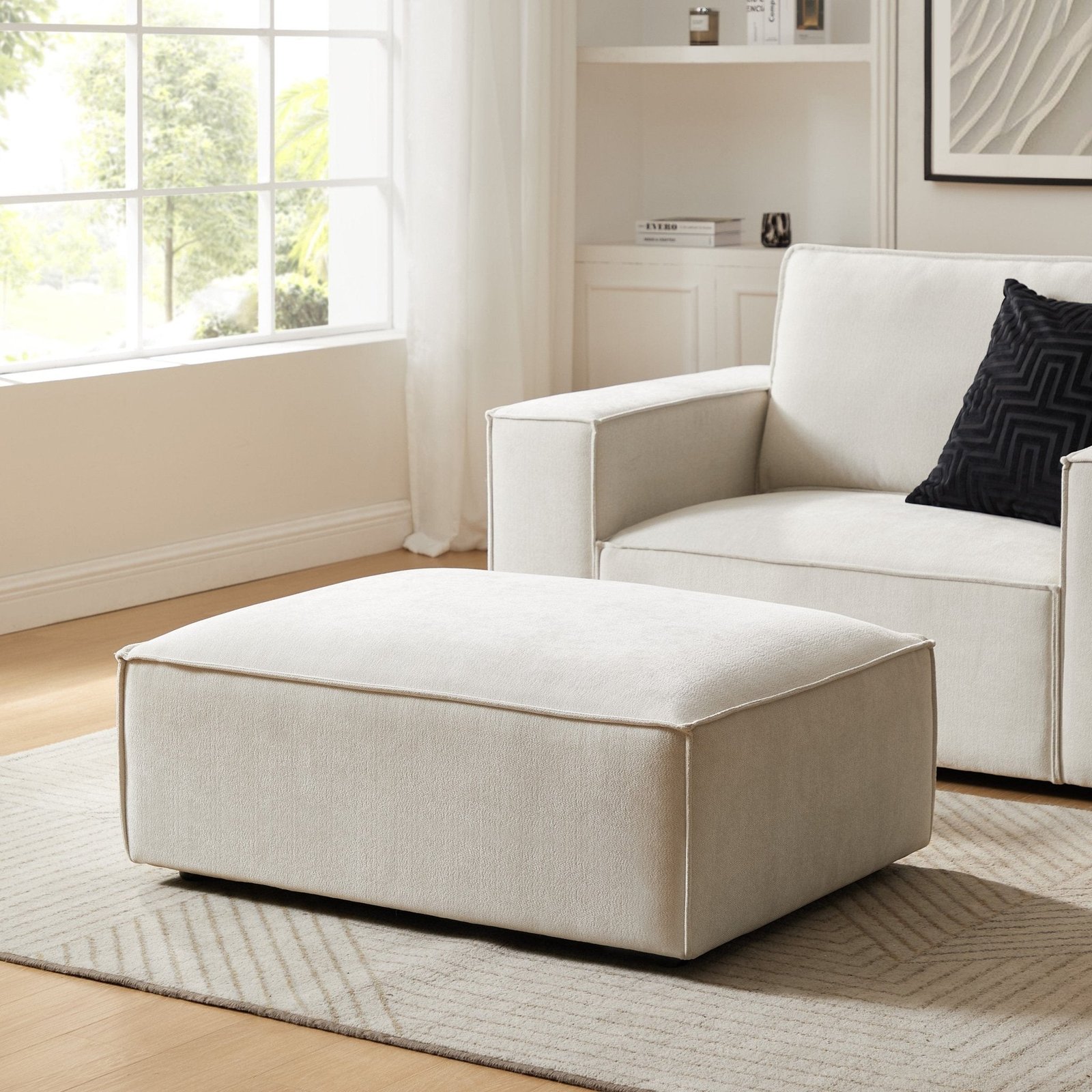 Brooklyn Pouffe — Ivory