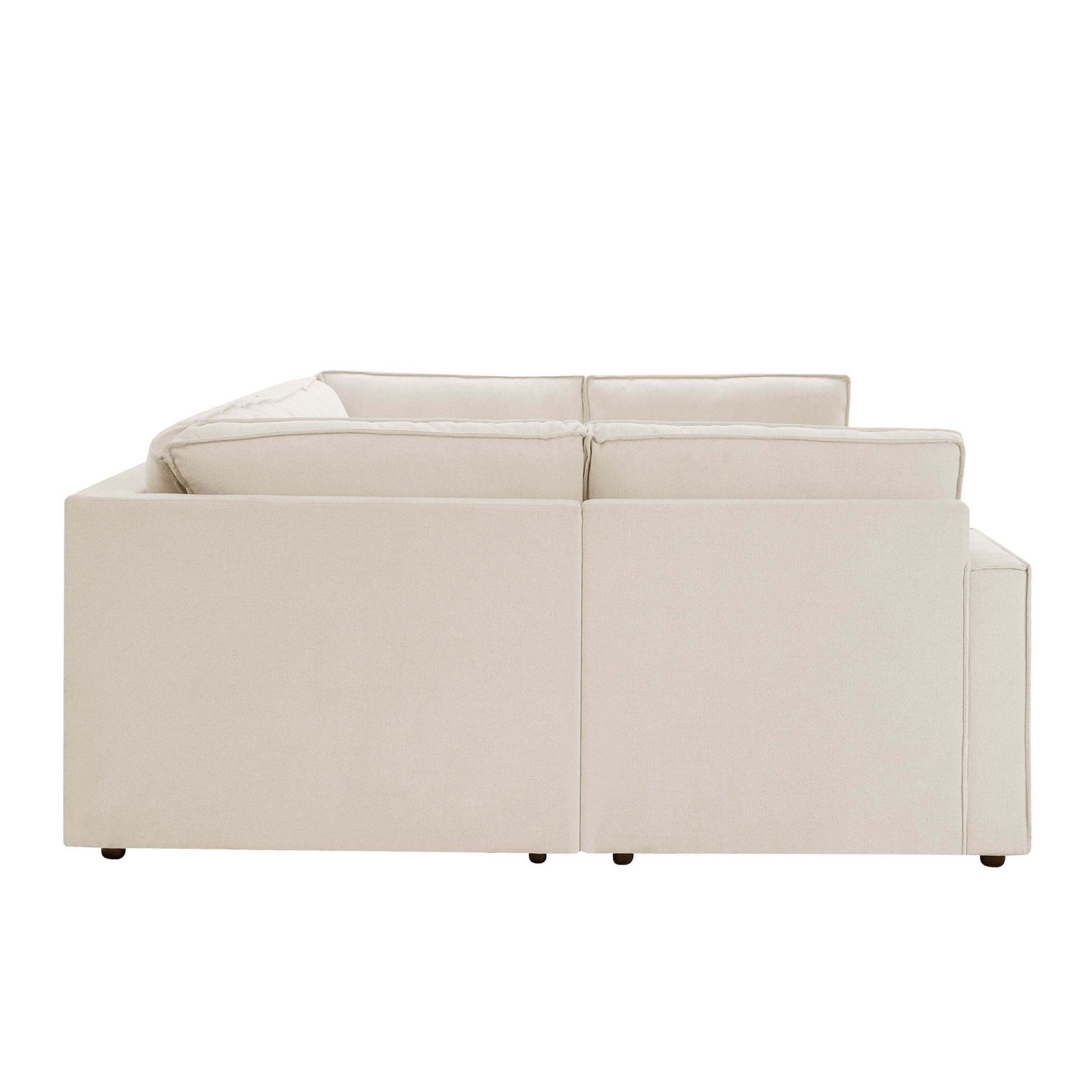 Brooklyn Slim Arm U-Shape Sofa - Chenille Ivory