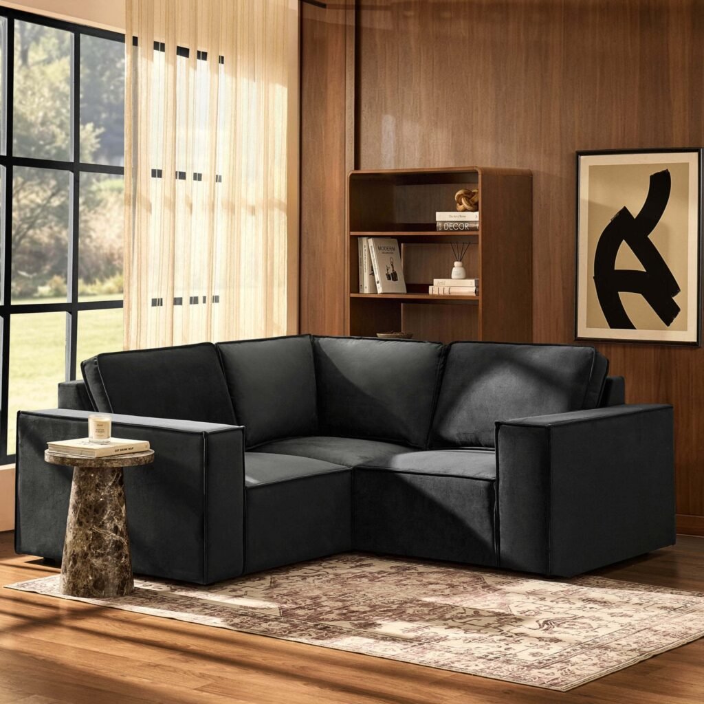 Brooklyn Small Corner Sofa - Ink - Green Lane