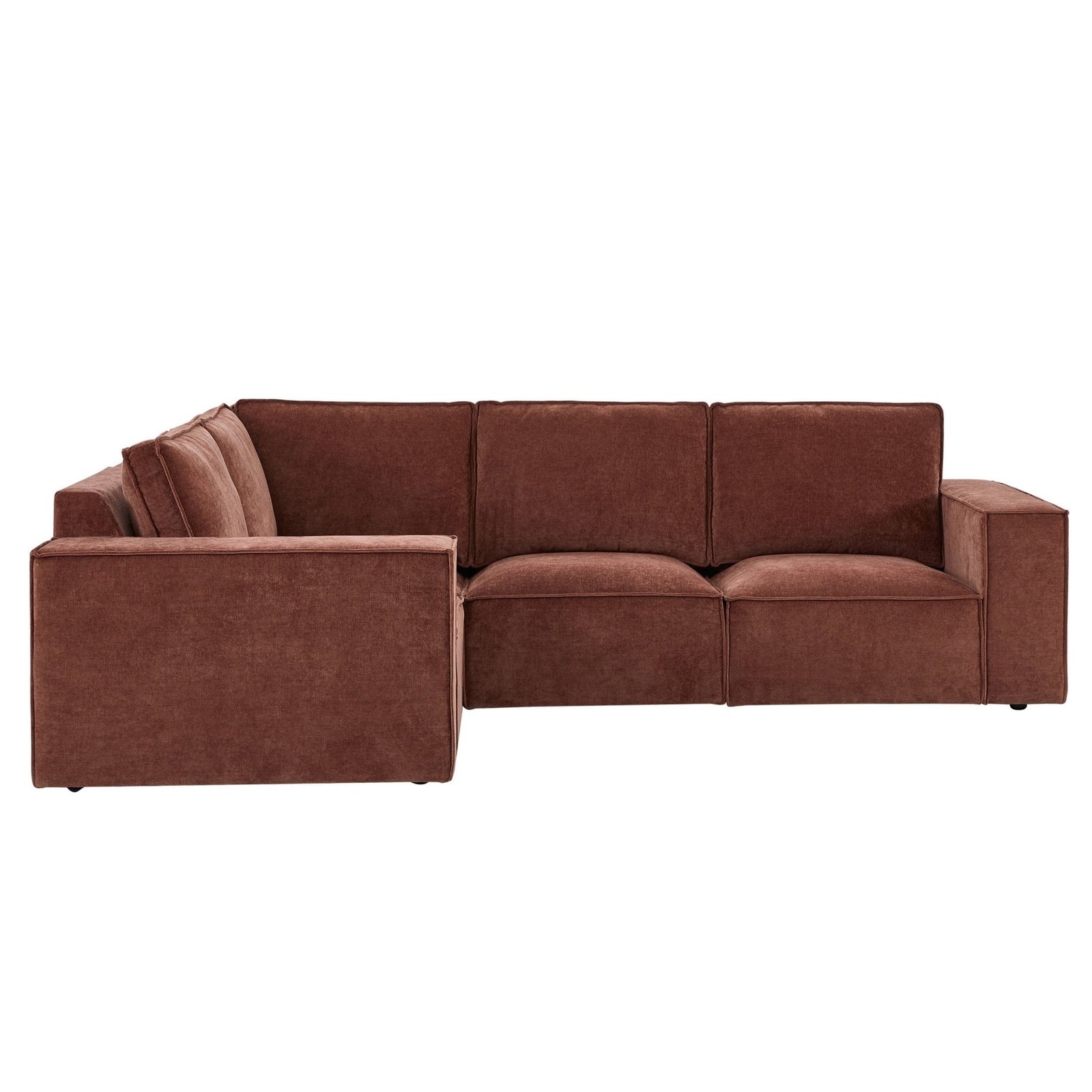 Brooklyn Small Left Hand L-Shape Sofa - Chenille Dark Rust - Green Lane