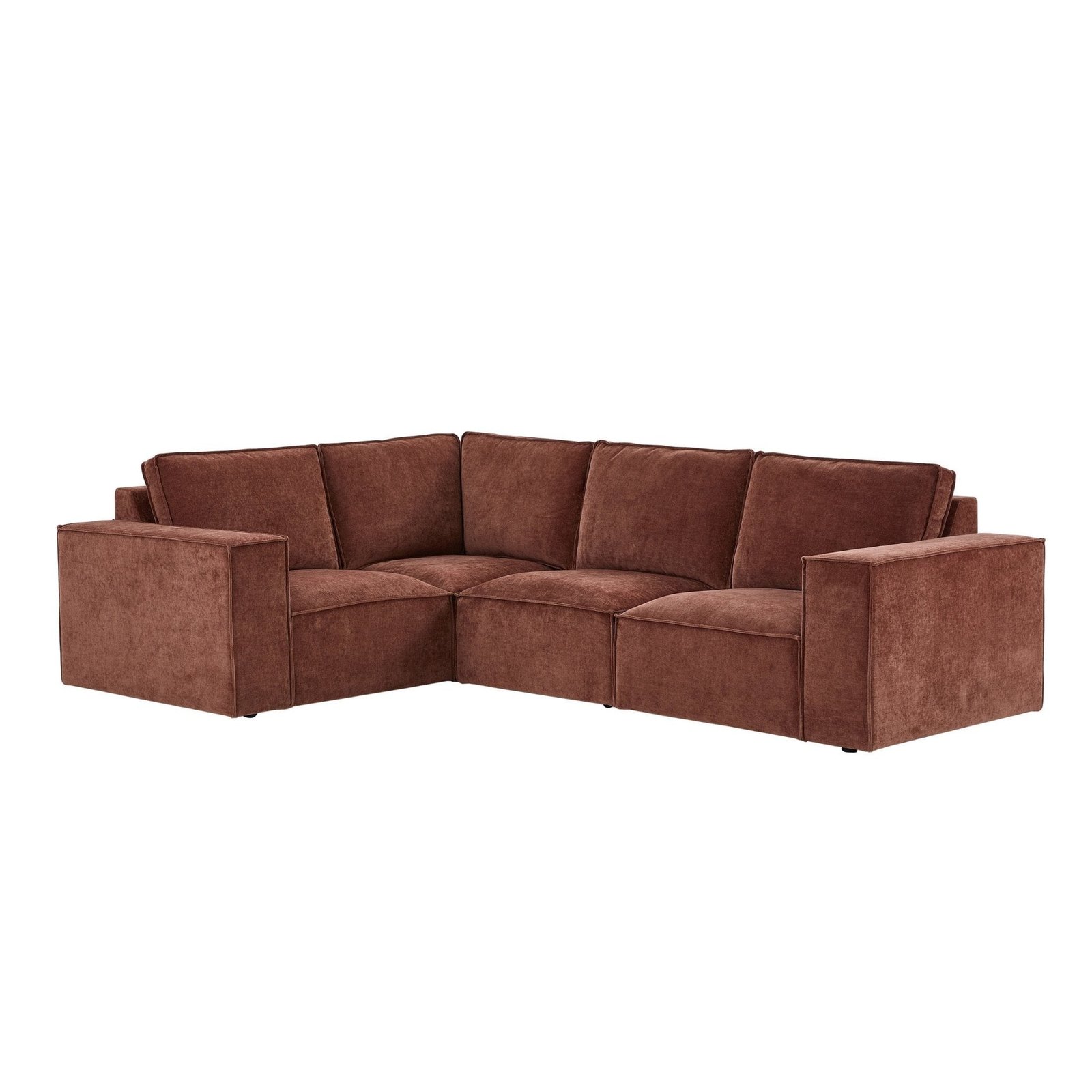 Brooklyn Small Left Hand L-Shape Sofa - Chenille Dark Rust - Green Lane