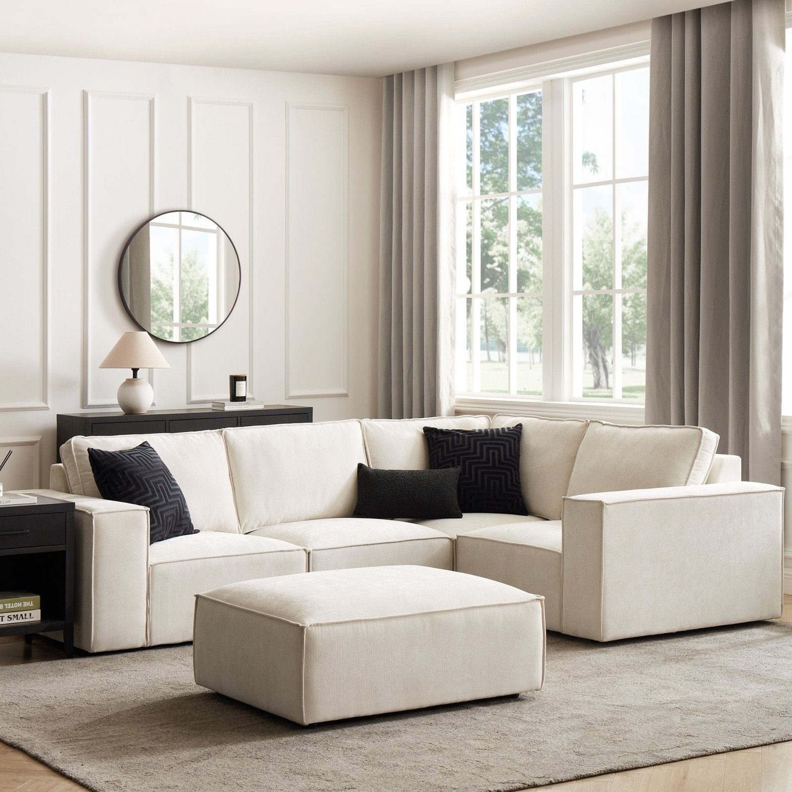 Brooklyn Small Right Hand L-Shape Sofa — Ivory
