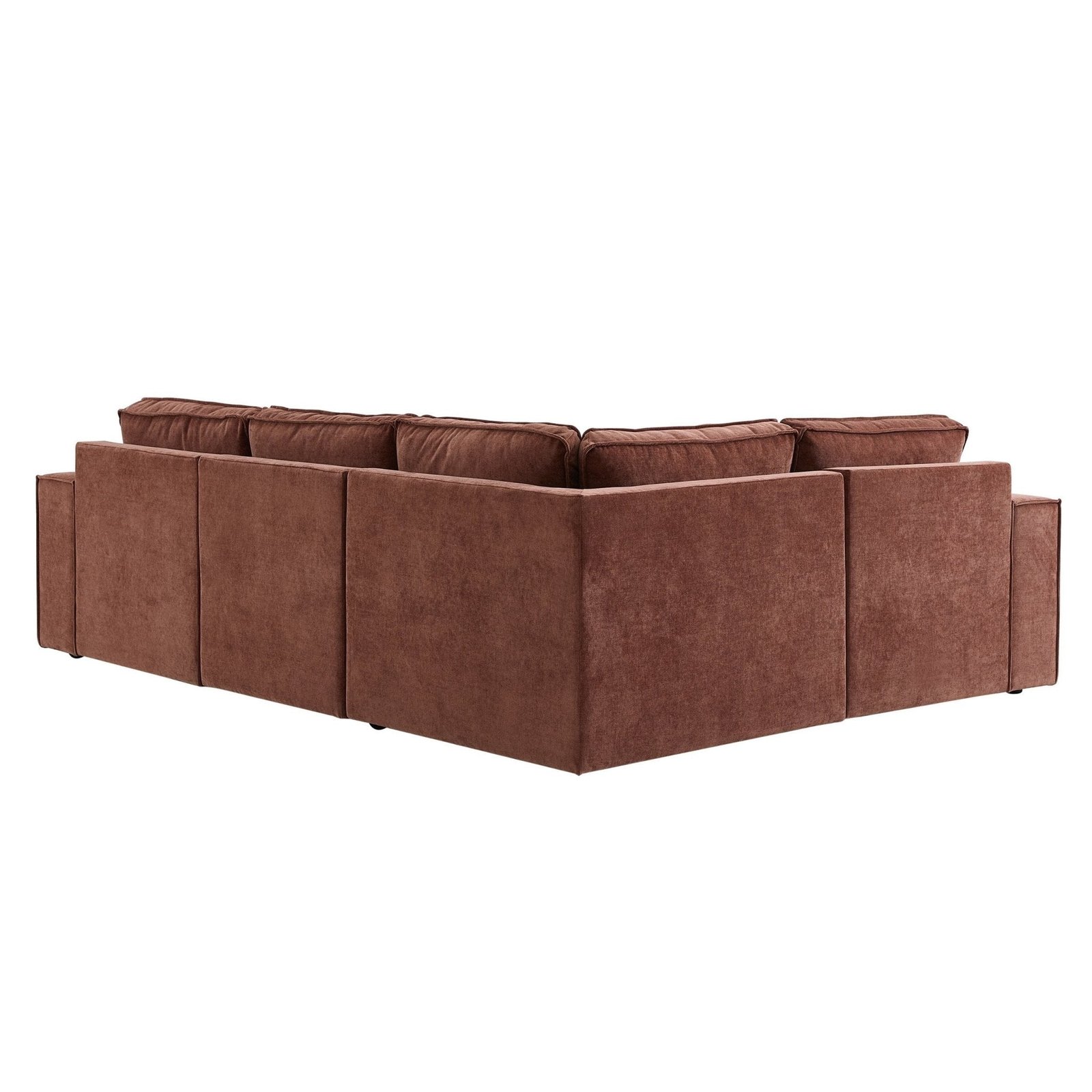Brooklyn Small Right Hand L-Shape Sofa - Chenille Dark Rust - Green Lane