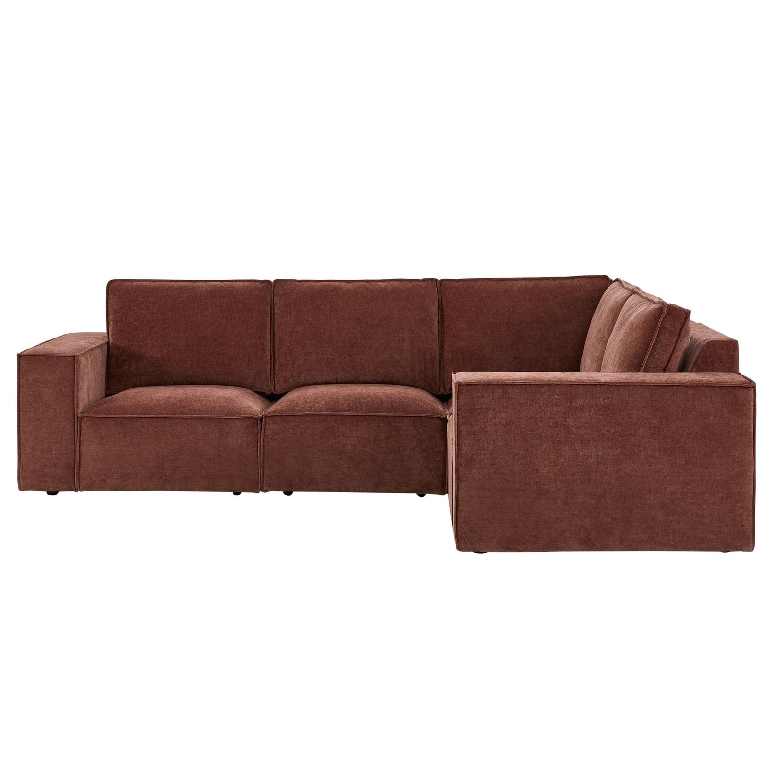 Brooklyn Small Right Hand L-Shape Sofa - Chenille Dark Rust - Green Lane